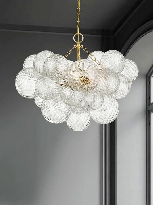 Glass Bubble Art Gold Dimmable Hanging Lamps Chandelier