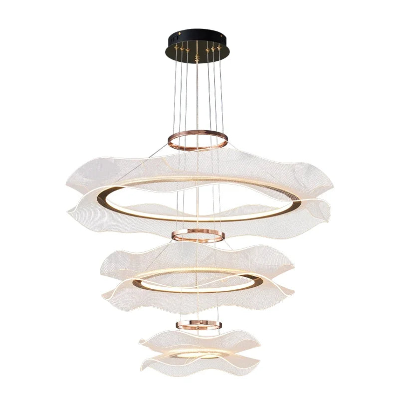 Round Home LED Light Living Room Nordic Ceiling Chandelier