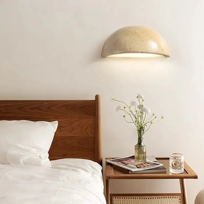 Mini LED Wall Light Natural Stone Sconce