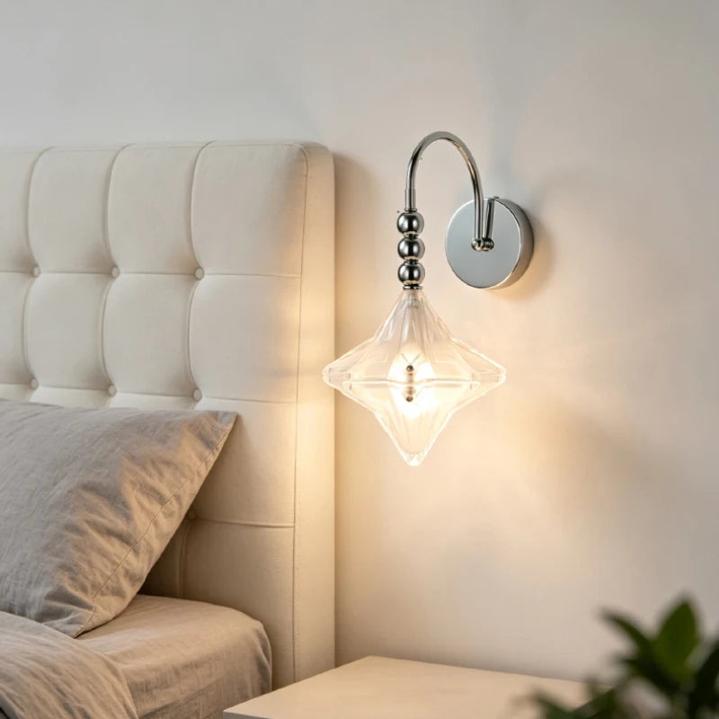 French Medieval Star Wall Lamp Bedroom Bedside Light Retro