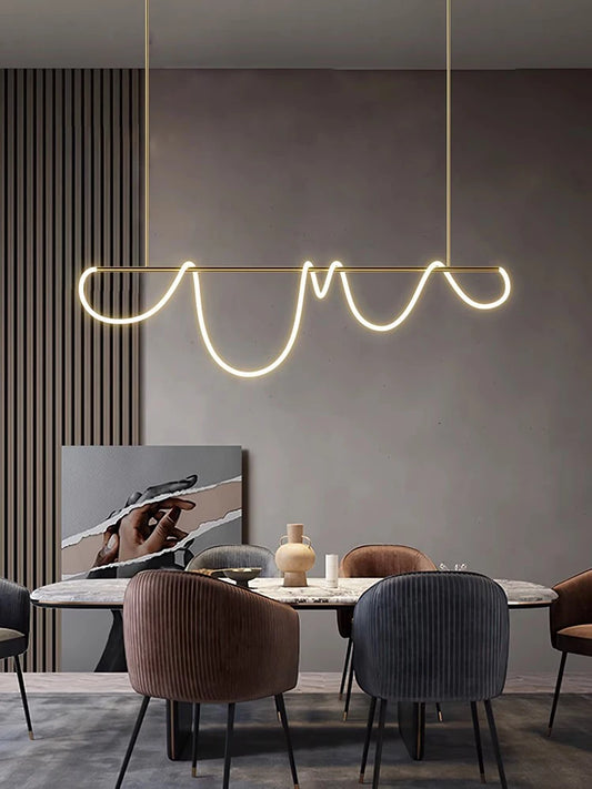 LED Postmodern Golden White Designer Chandelier