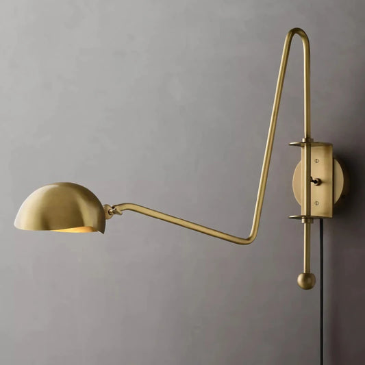 American Copper Wall Light Gold Black Plug Adapter