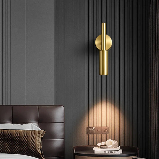 Brass LED Wall Lamp 3 Color Temperature Dimming Rotatable