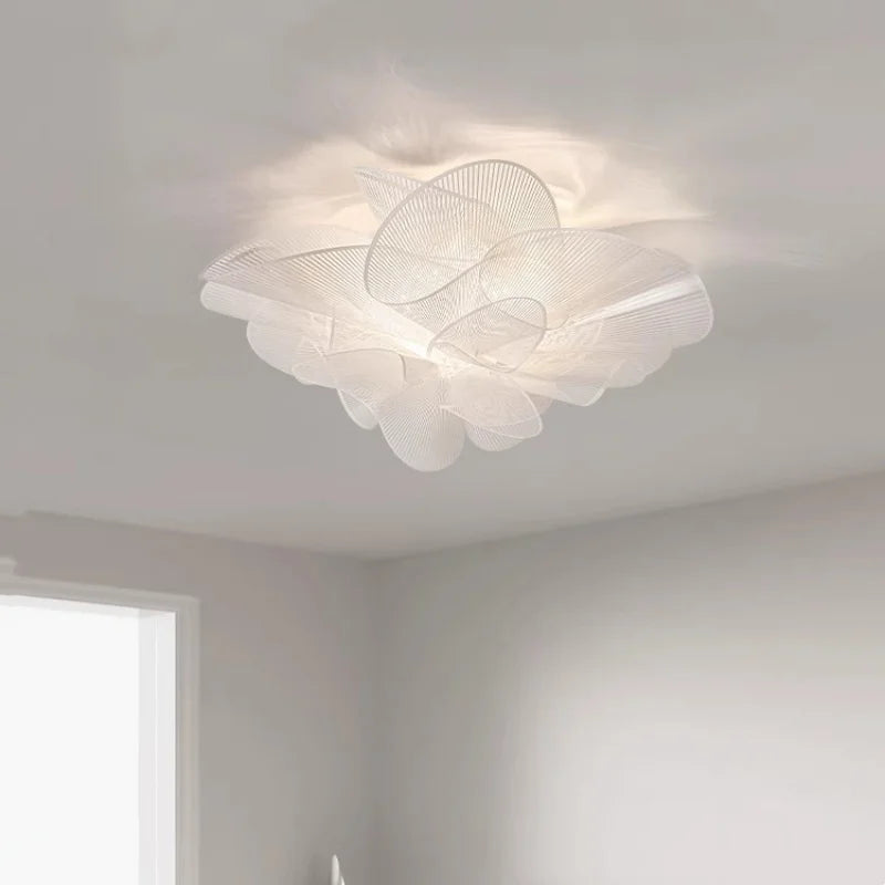 Nordic Acrylic Petal LED Ceiling Chandelier Bedroom French