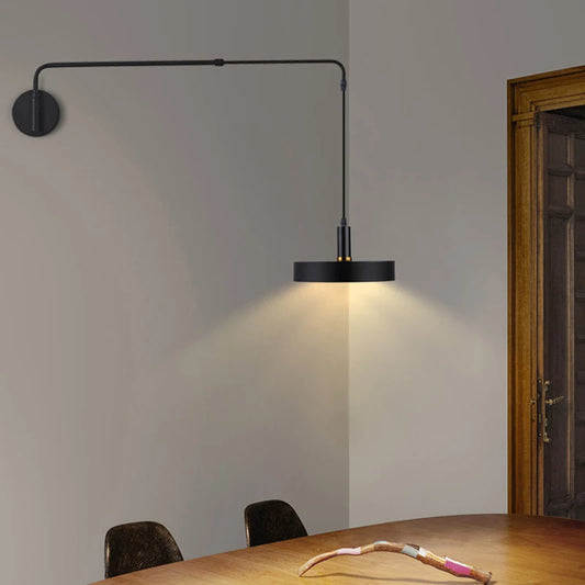 Black Metal Wall Light For Bedroom Bedside Reading Long Arm