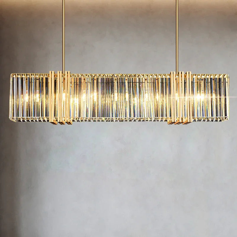 E14 LED Pendant Lights Dining Room Straight Lamp K9 Crystal