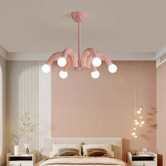 E27 Bulb Pendant Lamp Black Beige Blue Pink Metal
