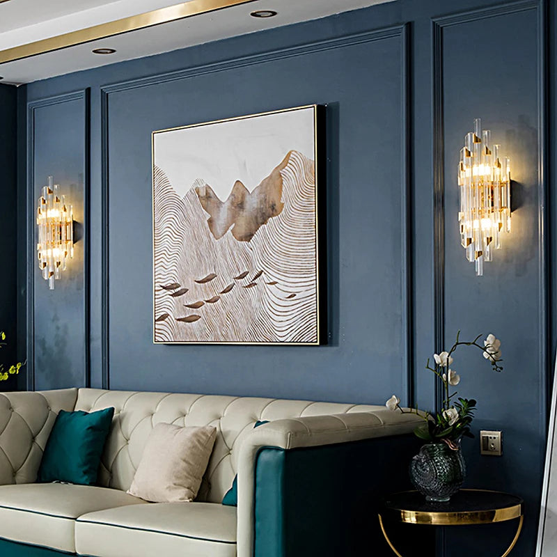 Living Room Crystal Wall Lamp Villa Background Hotel Banquet