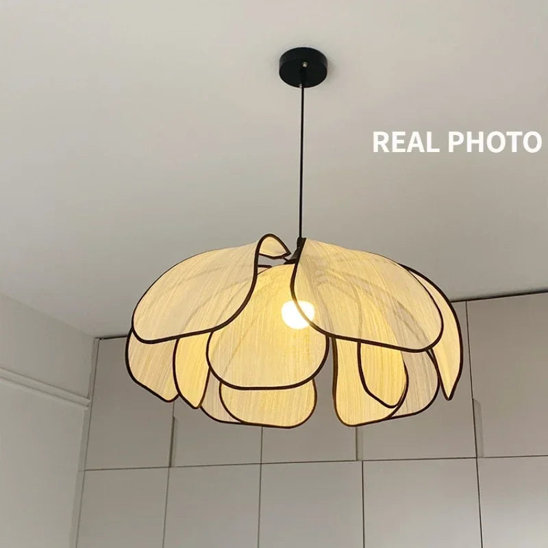 Nordic Petal E27 LED Pendant Lights Wabi Sabi Ceiling