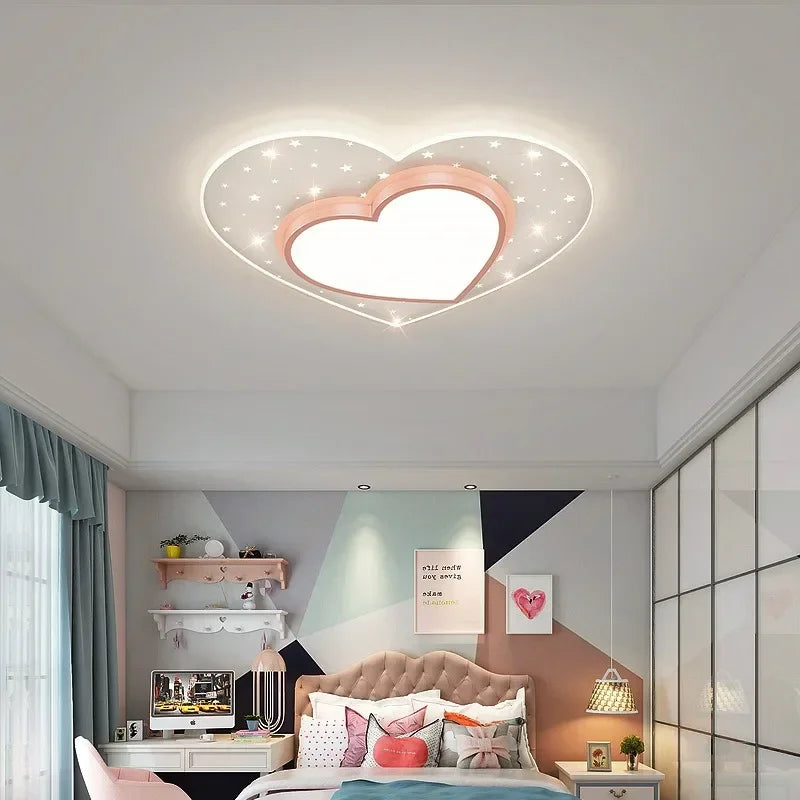 Warm LED Ceiling Lamp Children's Room Chandelier Girl Boy