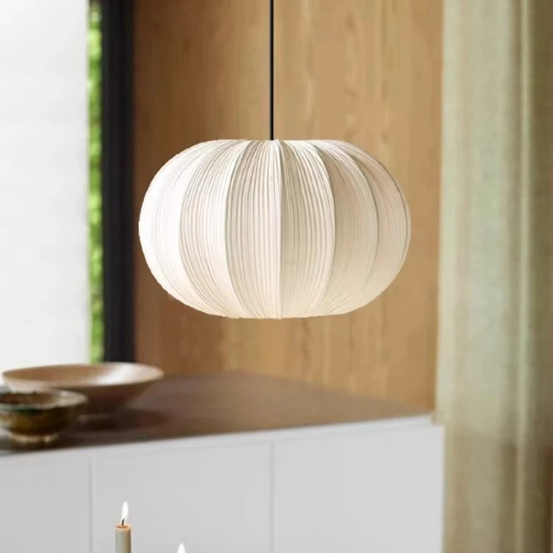 Nordic Wabi Sabi Fabric E27 LED Pendant