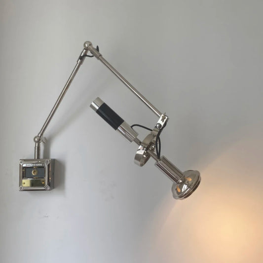 Novelty Chrome Metal Wall Lamp With Switch Rotatable GU10