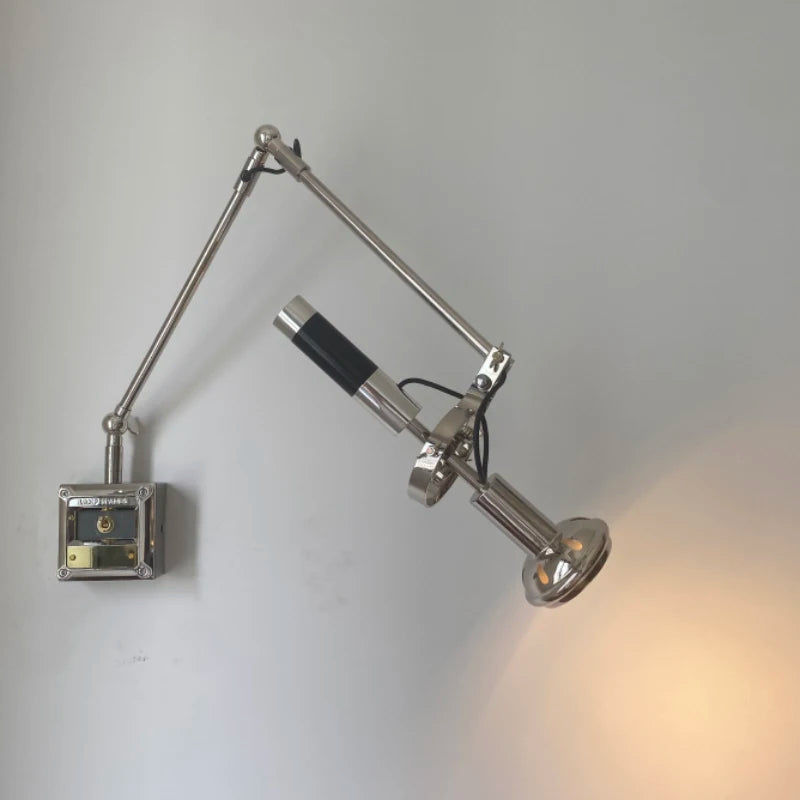 Novelty Chrome Metal Wall Lamp Switch Rotatable GU10 Bulb