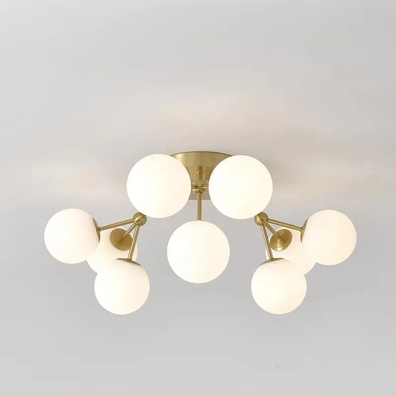 Golden Ceiling Lamp Nordic Magic Bean