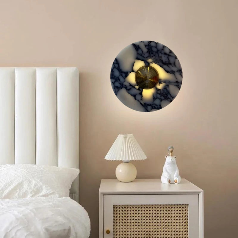 Art Wall Light Stone Gold Metal