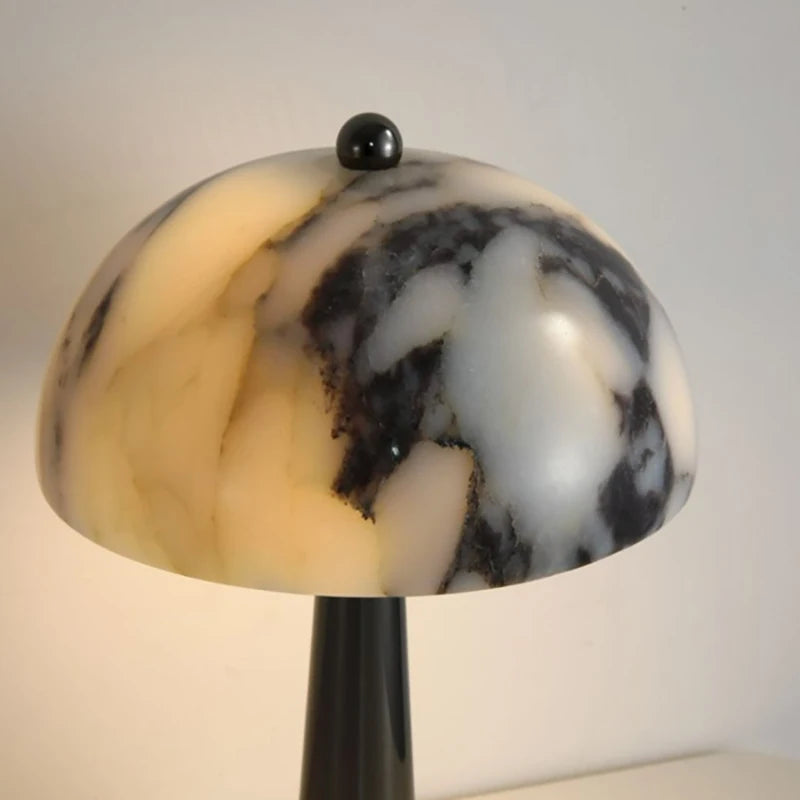 Rechargeable Battery LED Night Light Natural Marble Black