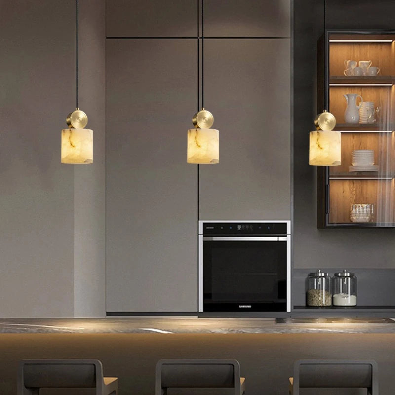 Natural Marble Chandelier G9 Bulb For Dining Room Beroom
