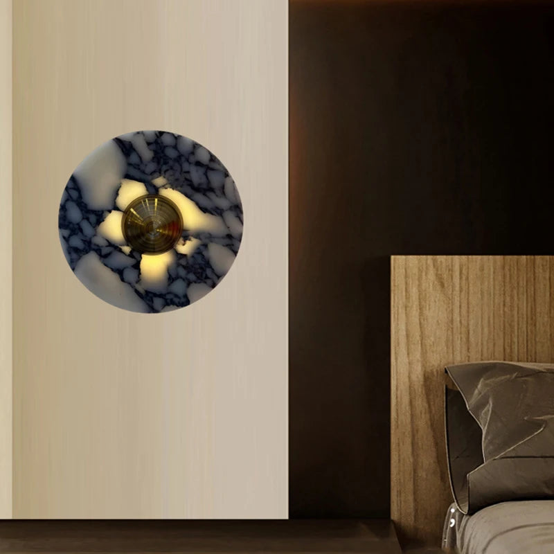 Art Wall Light Stone Gold Metal