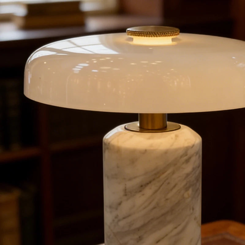 Natural White Marble Table Lamp Atmosphere Home Glass