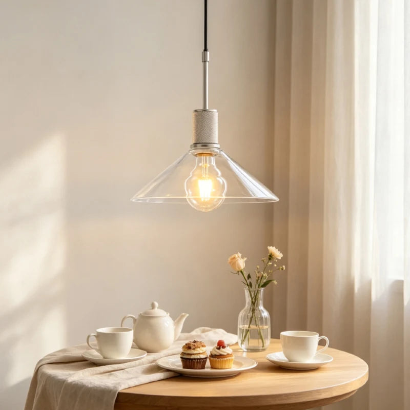 American Retro Copper-Colored Glass Restaurant Chandelier