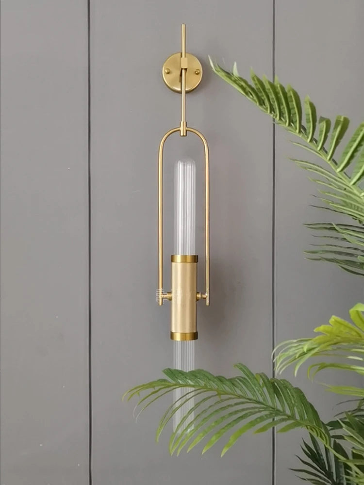 Creative Art Wall Lamp Clear Glass Gold Metal G9 Bulb