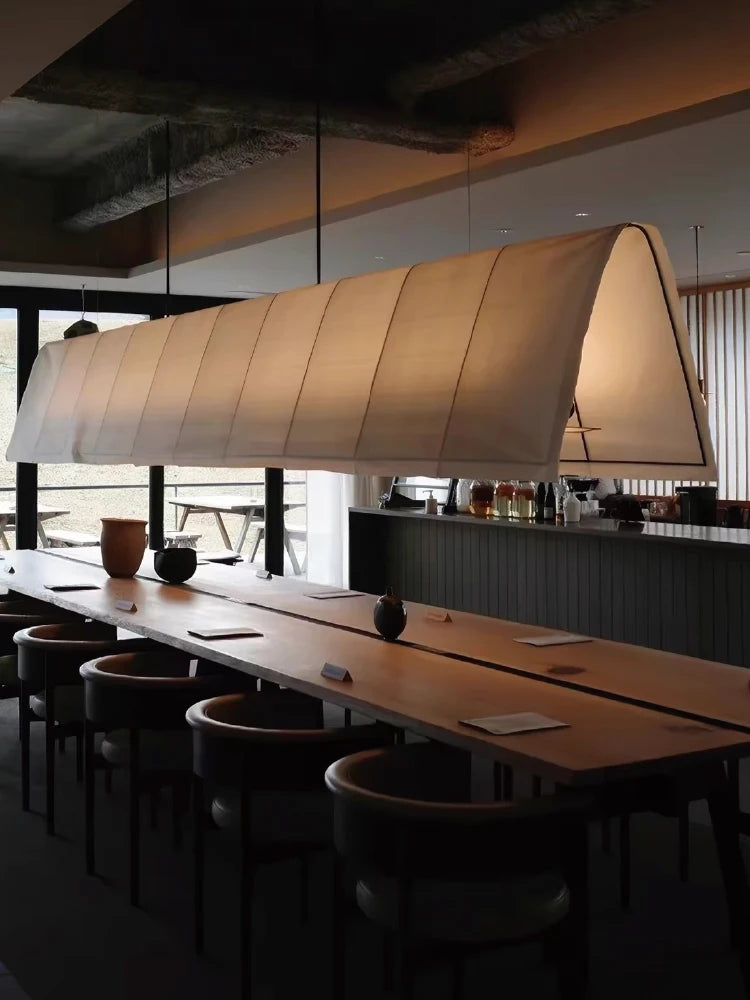 Japanese Zen Dining Room Fabric Pendant Lights Wabi Sabi