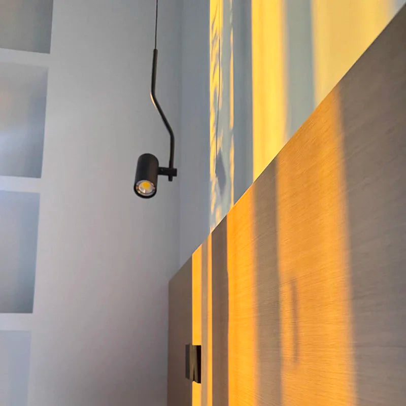 Art LED Pendant Light White Black Metal