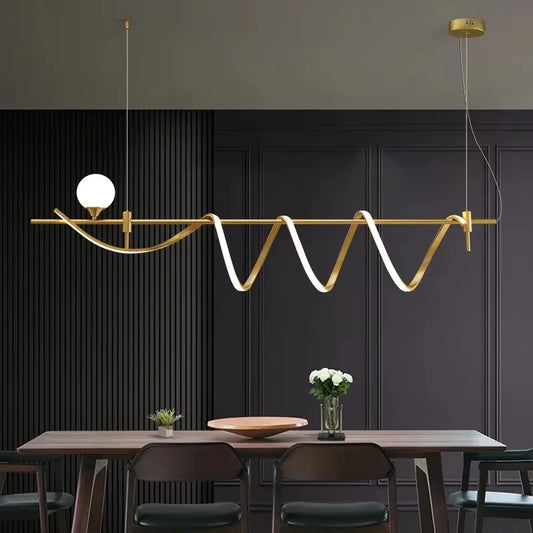 LED Chandelier Lighting Gold Dining Room Island