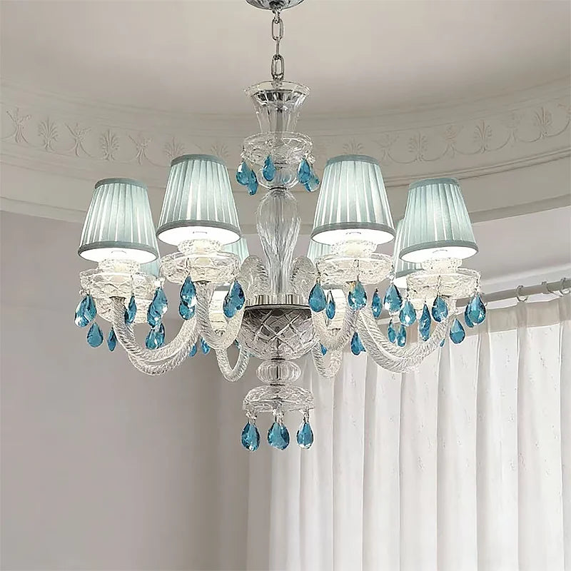 Light Blue K9 Crystal LED Chandelier