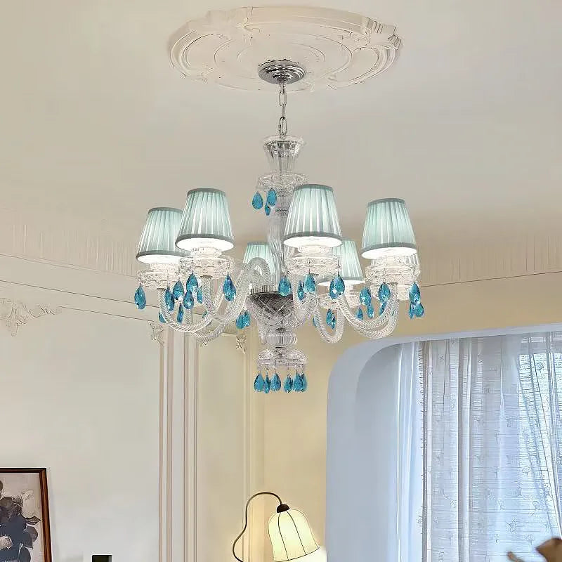 Light Blue K9 Crystal LED Chandelier