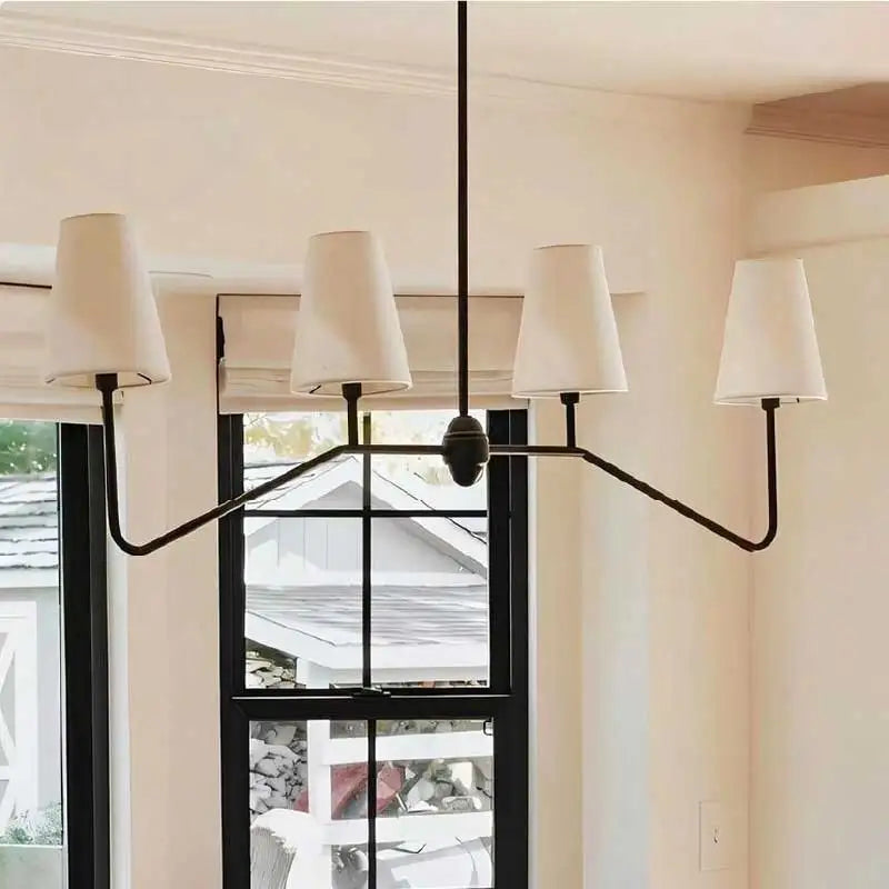 American Retro Fabric Chandelier E14 Industrial Metal