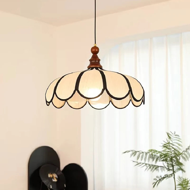French Retro Abaca Shades E27 LED Pendant Lights Chinese