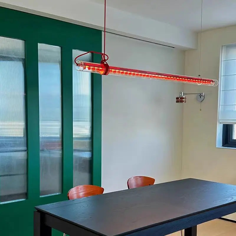 Tubular Lamp LED Long Glass Linear Creative Design Red Blue