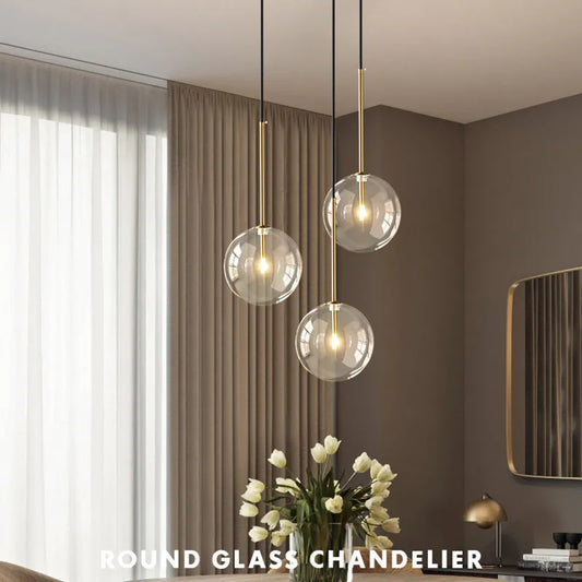 Clear Glass Globe G4 LED Pendant Lights Dining Room Suspend