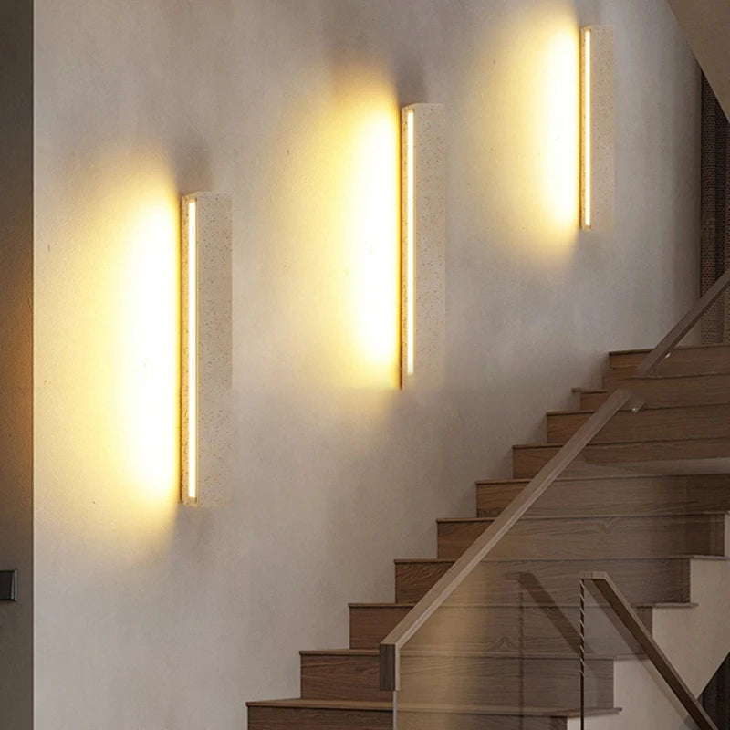 Cuboid Real Stone Wall Lamp House Marble Indoor
