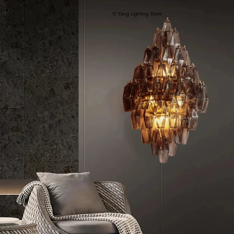 Amber Glass Wall Lamp