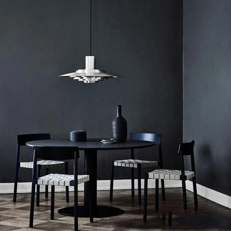 White Silver Aluminium E27 Pendant Lights