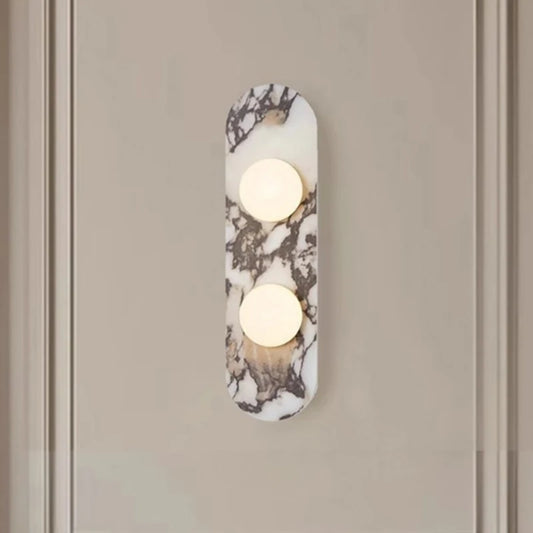 White Black Natural Marble Wall Lamp Glass 8CM G9 Bulb