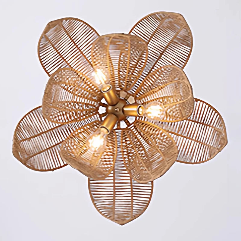 American Retro E27 Rattan Pendant Light