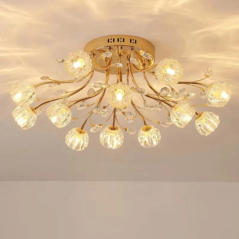 Nordic Dendritic Crystal Ceiling Lamp Glass Flower