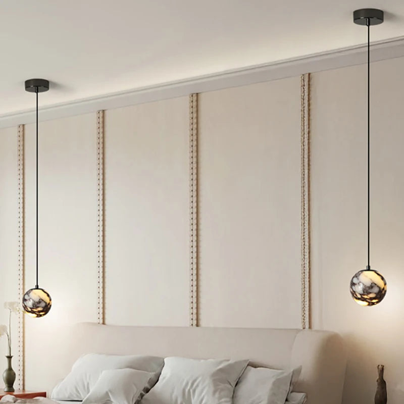 Natural Stone Pendant Lamp 12CM Wire Height Adjustable G9
