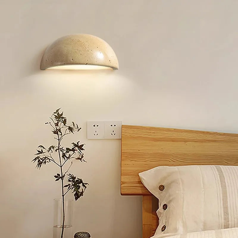 Mini LED Wall Light Natural Stone Sconce