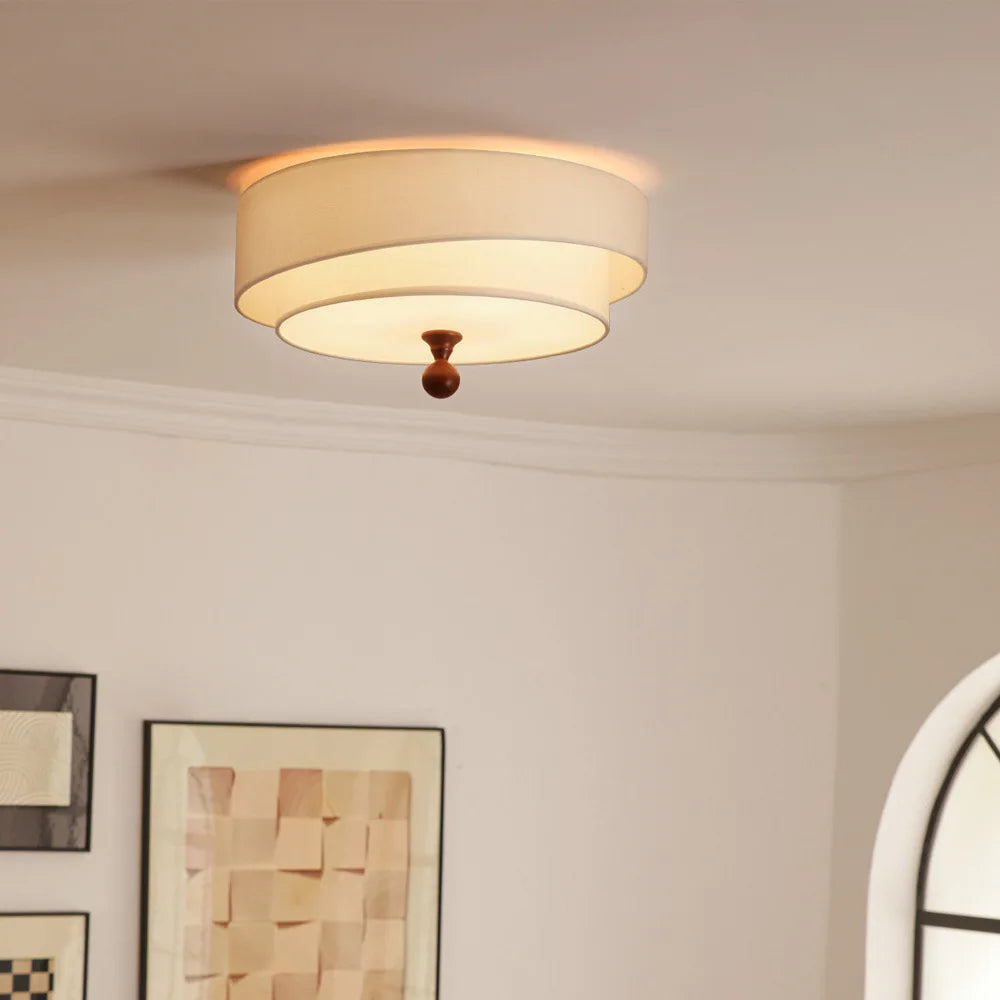 Bedroom Romantic Fabric E27 LED Ceiling Lights Nordic