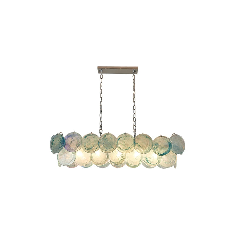 French Glass Art Dimmable LED Chandelier