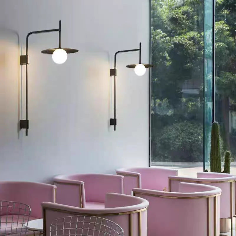 Minimalist Wall Light White Glass Plug