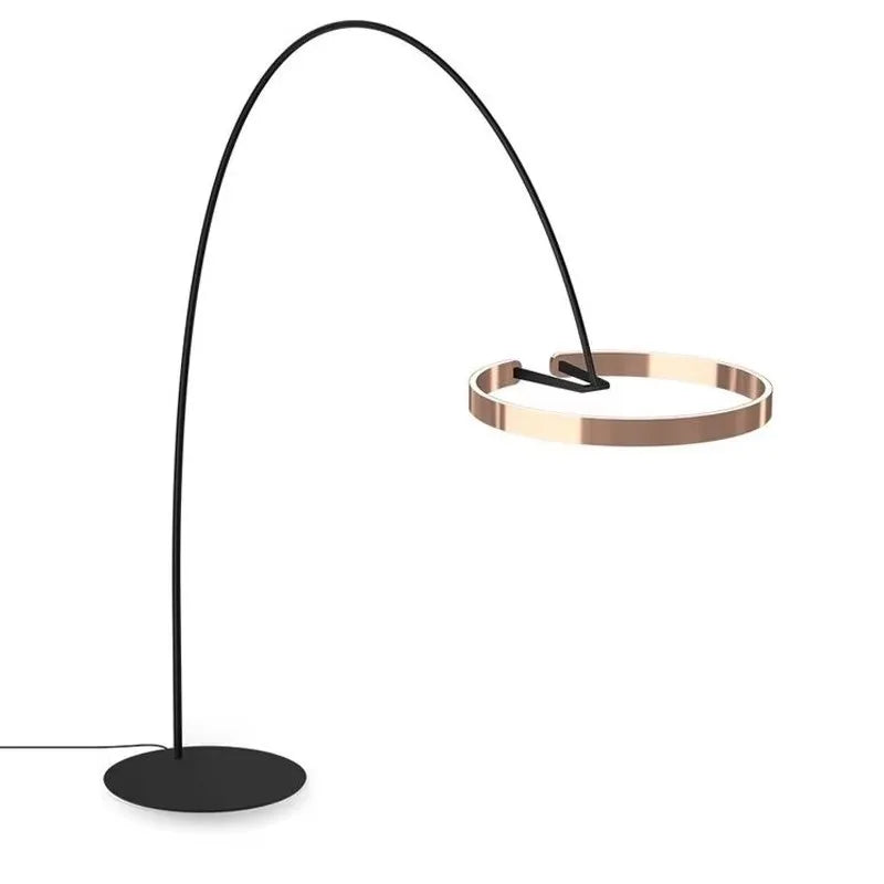 Fishing Floor Lamp LED Nordic Living Room Bedroom Round Ring
