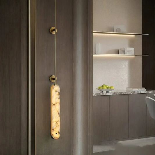 Indoor Art Deco Sconces Gold Metal Marble