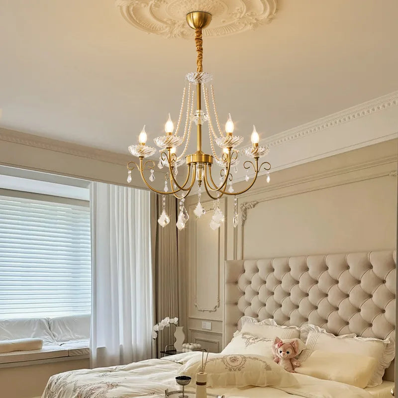 American Crystal LED Chandelier Living Room E14 Pendant