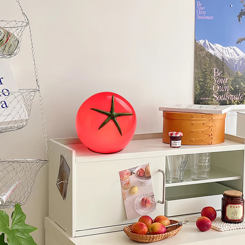 Red Resin Tomato Table Lamp Lovely Home Atmosphere