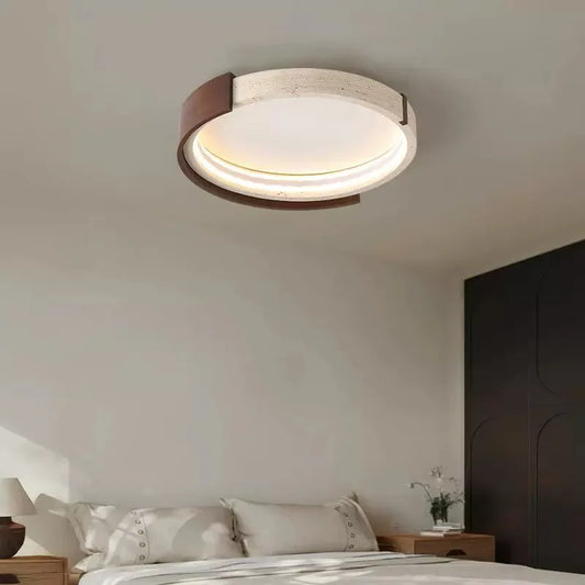 Round Natural Stone Ceiling Light Changeable Dimmable